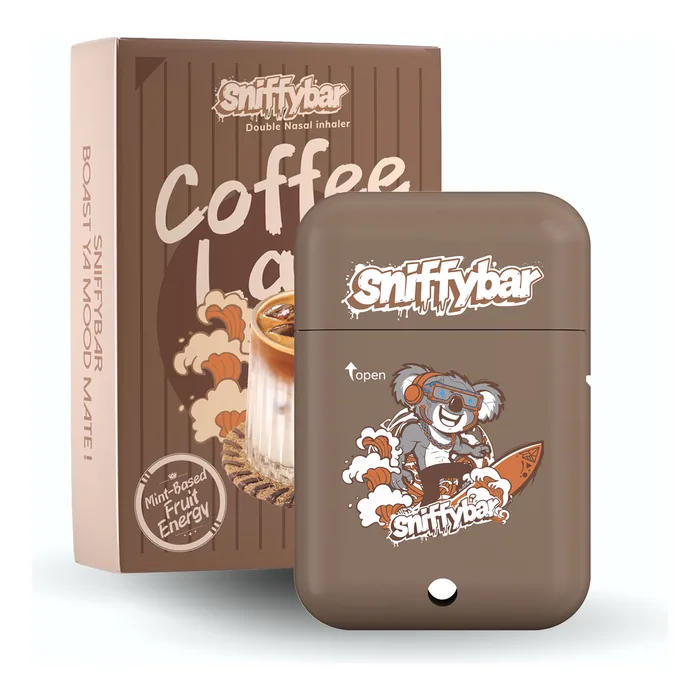 Sniffybar Coffee Latte aroma stick with its retail box