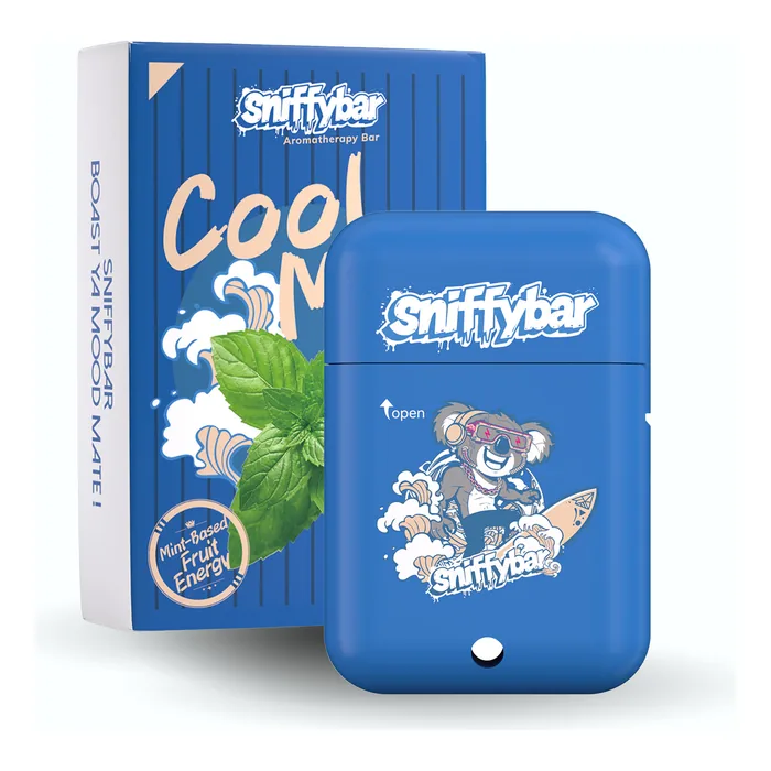 Sniffybar Cool Mint aroma stick with its retail box